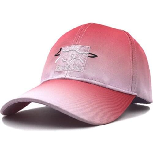 Creative Design Gradient Colored Embroidered Fox Unisex Outdoor Shade Baseball Cap for Men Women High Quality Snapback Hats Q139