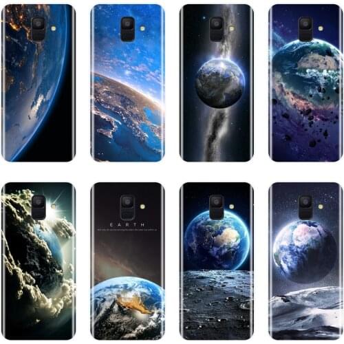 Case For Samsung Galaxy A3 A5 2016 2017 A6 A7 A8 2018 Soft Silicone Earth Blue Back Cover For Samsung A6 A8 Plus 2018 Phone Case