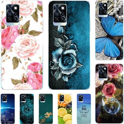 Fashion Flower Case For Infinix Note 10 Pro NFC X695 Note10 X693 Cover Soft Silicone Cat Printing Capa Back Coque