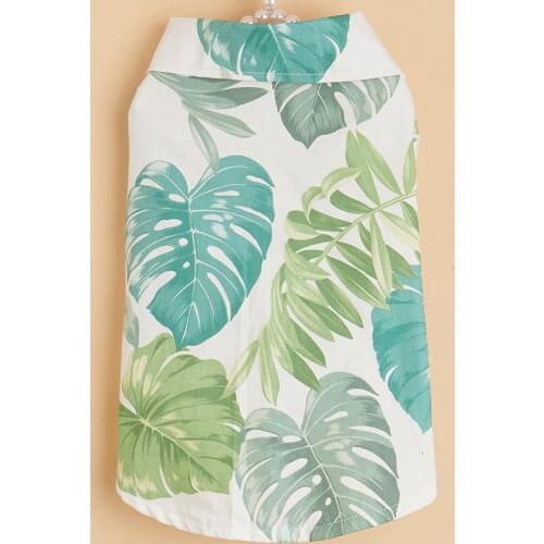 Hawaii Beach Style Cat Dog T-shirt Floral Printed Dog Clothes For Spring Summer Pet Yorkie Schnauzer Shirt for Small Medium Dogs