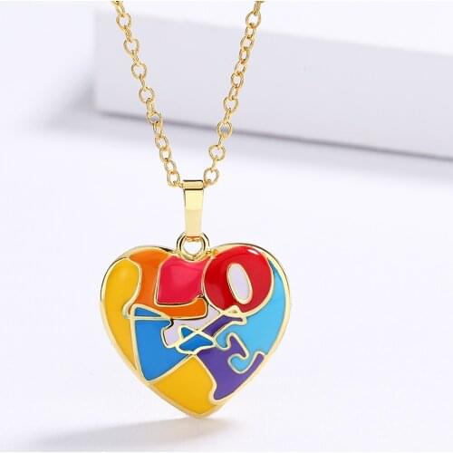 Exquisite 925 Silver Womens Necklace Color Epoxy Love Heart Shape Pendant Necklace Handmade Enamel Necklace Womens Jewelry