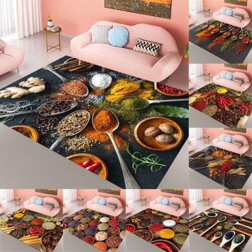 Large Area Rug Bathroom Carpet Home Spice Pattern Floral Dining Room Bedroom Carpet Non-slip Home Bedroom Mat