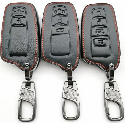 Leather Car Key Cover For Toyota Camry Chr Corolla Rav4 Avalon Land Cruiser Prado Prius Remote 2018 2019 2020 2/3/4 Button Shell