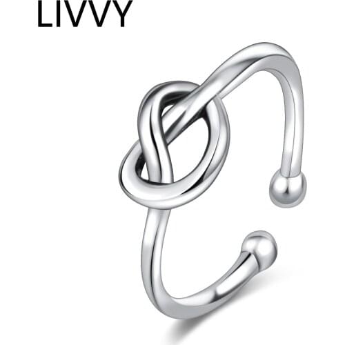 LIVVY Silver Color New Hollow Love Heart Cross Ring Trend Simple Fashion Creative Jewelry Lover Gift Кольцо 2021 Trend