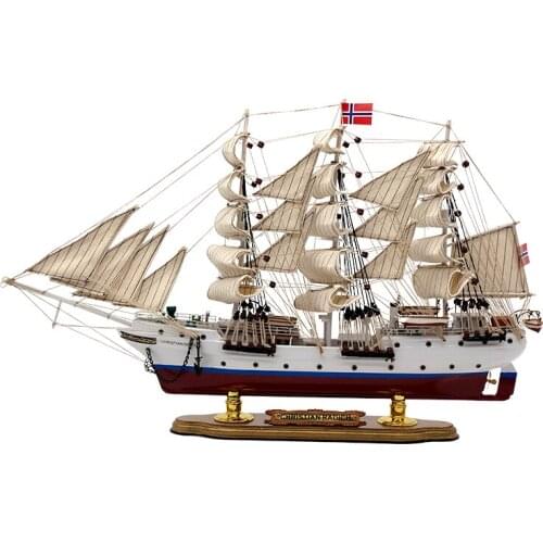 Luckk Hot Sale 3D Wooden Assembled Sailboat Luxury Sailboat Model New Norway Sailboat Ship For Home Decoration Toys Gift LK-5203