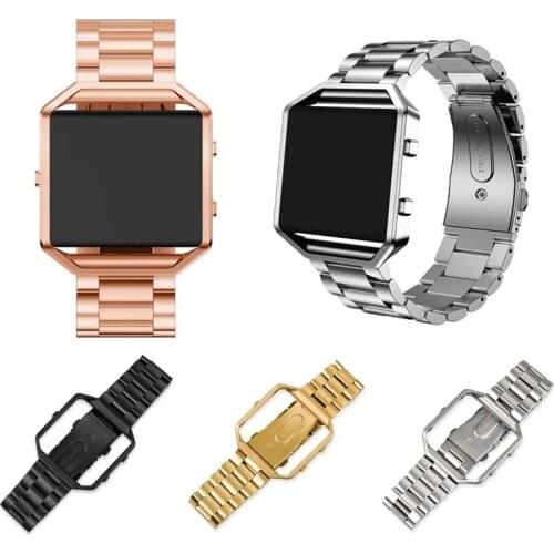 Metal Frame Housing + Stainless Steel Bracelet Strap Band with Magnet Lock for Fitbit Blaze