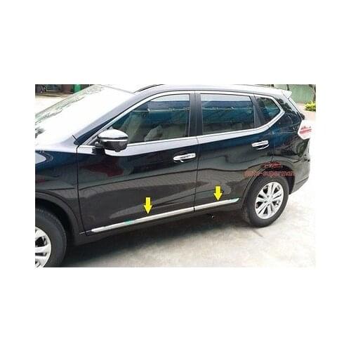 Stainless Steel Side Door Molding Trim Chrome For Nissan Rogue X trail 2014
