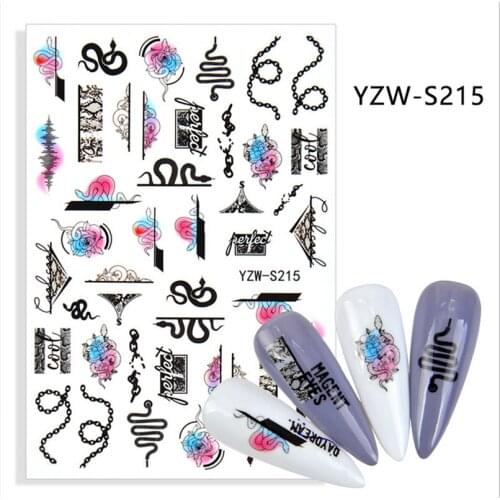 Flowers Snakes Butterflys Letters Nails Art Back Glue Decals Decorations Nail Stickers For Nails Tips Beauty