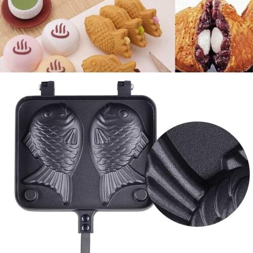 Non-stickFish Shaped Waffle Pan Maker Buscuit Cake Bake Bakeware Home Kitchen DIY Dessert Cooking Pan Plate mini waffle maker