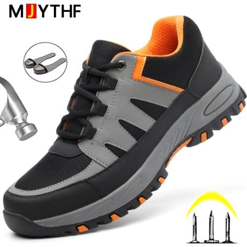 Indestructible Safety Shoes Men Hiking Boots Work Shoes Construction Industrial Shoes Work Sneakers Steel Toe Shoes Safety Boots