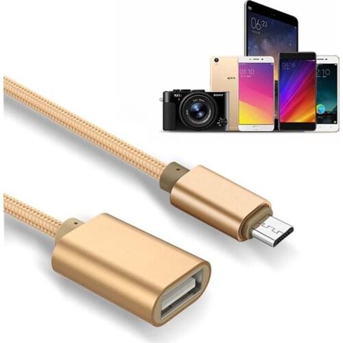 Nylon Weave Micro USB OTG Cable Adapter For Note 5 Micro USB Connector Date Cable For Phone Tablet Android USB 2.0 OTG Adapter