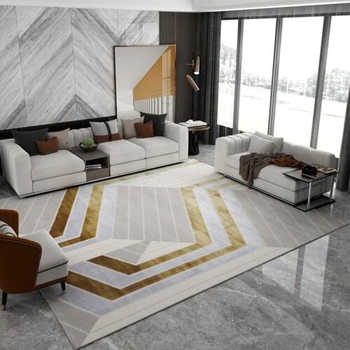 Nordic Geometric Carpets for Living Room Home Light Luxury Bedroom Area Rug Decor Anti-skid Study Room Thick Modern Carpet Rugs