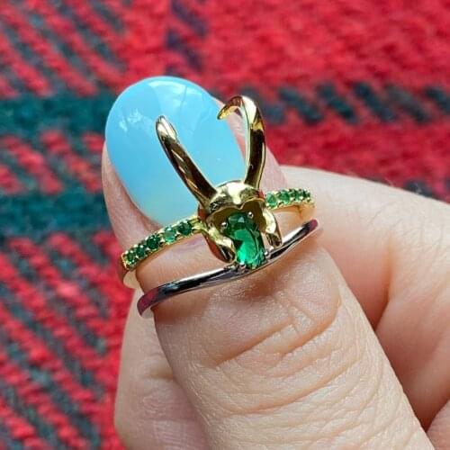 2021 New Superhero Thor Loki Helmet Pack of 3 Stacking Unisex Gold-plating Rings Men Charm Jewelry Women Valentines Day Gift