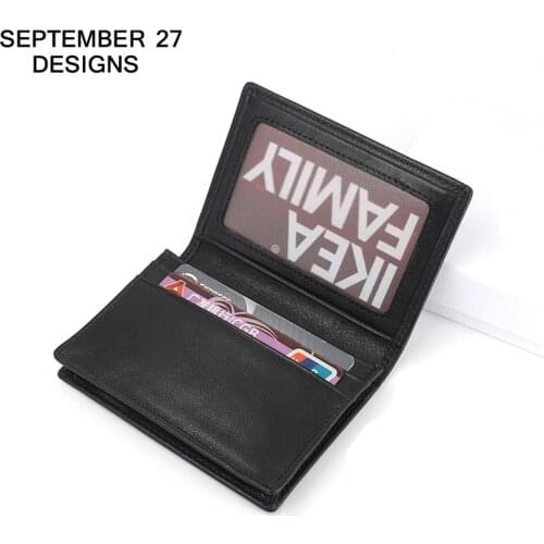 New Fashion Business Card Case Genuine Leather Luxury 100% Cowskin Credit Card Wallets ID Purses Small Money Bag Men & Women