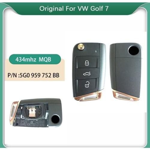 CN001093 Original For Volkswagen Golf 7 MQB Flip Remote Key - 434 Mhz without Proximity FCCID 5G0 959 752 BB