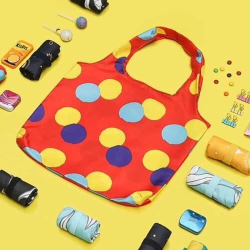 Portable Printing Shopping Bag, Vegetable Bag, Supermarket Storage Bag, Shopping Work, School Folding Portable Storage Bag