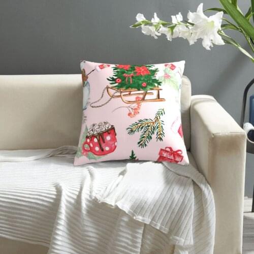 Christmas Decorations pattern print Cushion Cover Decorative Pillowcase Chair Seat Square Car Pillow Cover Home Living Textile