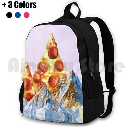 Pepperoni Pizza Peaks Outdoor Hiking Backpack Riding Climbing Sports Bag Pizza Mountain Landscape Food Funny Surreal Weird