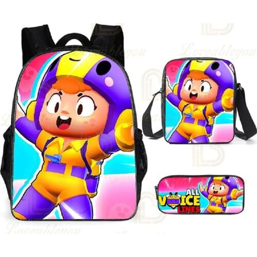 Shooter Mecha Crow and Star, Shooter Kids Student Leon Shooting Game Spike Backpack Pencil Boys Girls Cartoon Pencil Boys Bag