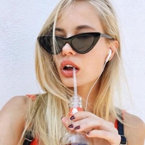 Fashion Small Cat Eye Sunglasses Women Brand Designer Triangular Cateye Sun Glasses Female Colorful Mirror Vintage Oculos De Sol