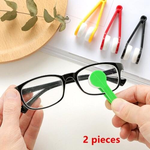 ZOCDOU 2 Pieces Microfiber Sun Glasses Accessory Eyeglass Brush Cleaner Cleaning Spectacles Tool Clean Optical Shop Essential