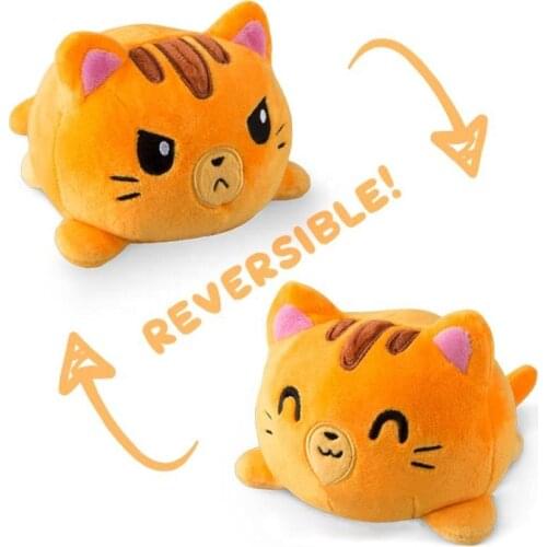 Reversibl Cat Gato Kids Soft Gift Plushie Plush Animals Double-Sided Flip Doll Cute Toys Peluches For Kid Girl #125