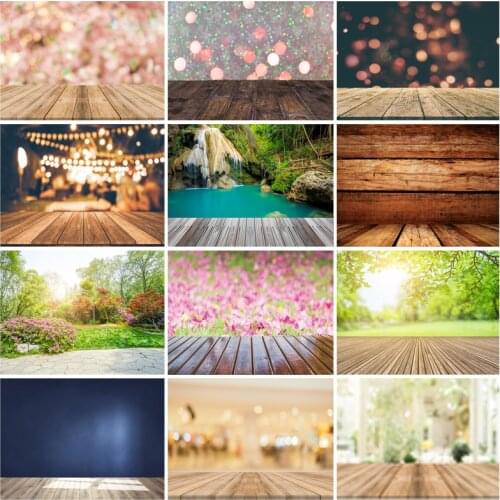 Vinyl Custom Photo Backdrops Bokeh Scenery Flower Wood Board Floor Photography Background for Photo Studio 210319CMA-02
