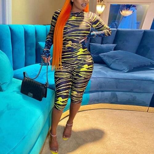 Women Neon Green Stripe Patchwork Full Sleeve Autumn Jumpsuit O-Neck Zipper Cropped Pants Casual Active Sport Romper Outfits