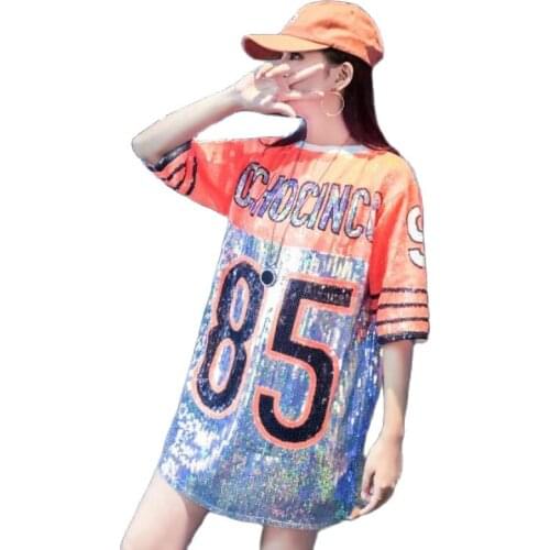 Casual Straight Geometric Short Sequined Fashion Sexy Round Neck One Size Black Blue White Silver Number Elegant Coctail Dress