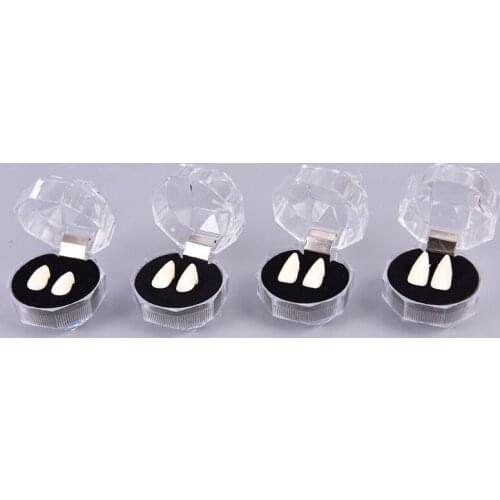 1Pairs Vampire Teeth Fangs Dentures Props Halloween Costume Props False Teeth Solid Glue Denture Adhesive Party DIY Decorations