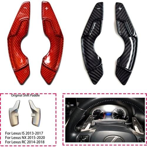 1 Pair Lexus Paddle Shifters 2013-2019 New IS Modified Steering Wheel Carbon Fiber Red Black Paddle Shifters