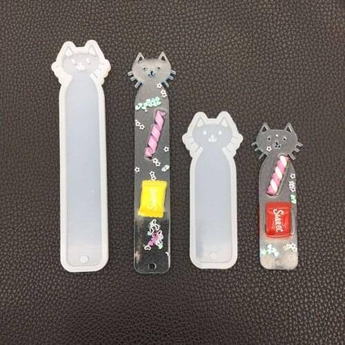1pcs small cat bookmark Liquid Silicone Mold Resin Jewelry Making Mould DIY Hand Craft resin molds for Jewelry making tool