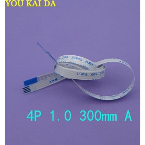 20pcs/lot New FFC FPC flat flex cable 1.0mm pitch 4 pin Forward Length 300mm Width 5mm Ribbon Flex Cable 4pin 4