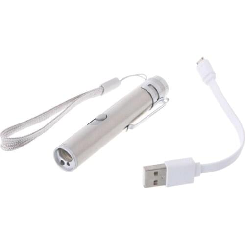 3 in 1 Multifunction LED Laser Light Infrared USB Rechargeable UV Torch Pen Flashlight Lamp