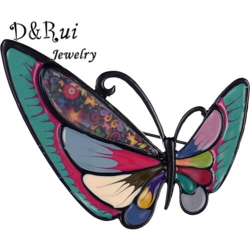 Fashion Brand Multi-color Butterfly Brooch for Women Girls Dress Coat Pin Charm Blue Enamel Alloy Metal Insect Brooches Kids
