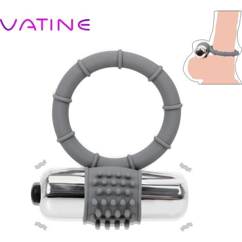 VATINESingle Frequency Vibrator Penis Ring Clitoris Stimulator Delay Ejaculation Vibration Cock Rings Sex Toys for Men