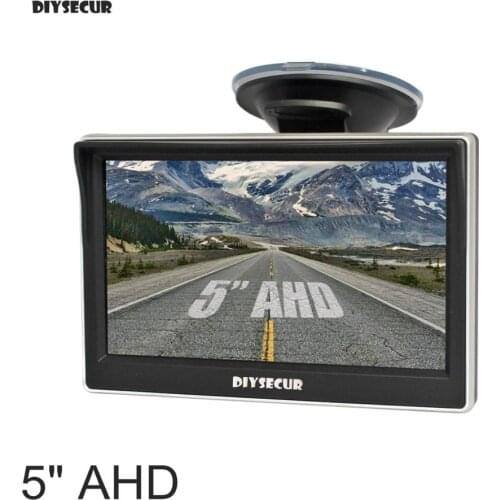 DIYSECUR 5" IPS AHD Car Rear View Monitor Inside Parking Backup Monitor with Suction Cup and Bracket for MPV SUV Horse Lorry