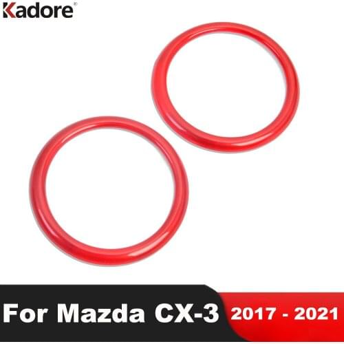 For Mazda CX-3 CX3 2017 2018 2019 2020 Carbon Fiber Car Interior Dashboard Door Speaker Cover Trim Audio Speaker Frame Sticker