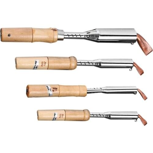 220V Heavy Duty Electric Soldering Iron 75W 100W 150W 200W High Power Soldering Iron Chisel Tip Wood Handle