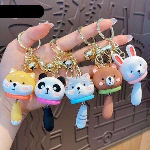 Kawaii Resin Animal Keychain Fashion Car Keychain Creative Boys and Girls Small Gift Pendant Bag Pendant Gift