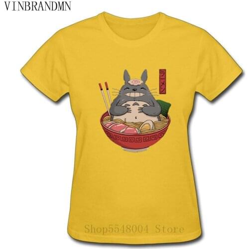 Kawaii Women Japan Anime T-Shirt Ramen Lover Manga 80s Culture Food Neighbors Cute Totoro Tshirt Female Cartoon Noodles Clothes