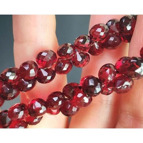 AA loose beads red garnet faceted onion shape side hole 20cm for DIY jewelry making FPPJ wholesale beads nature
