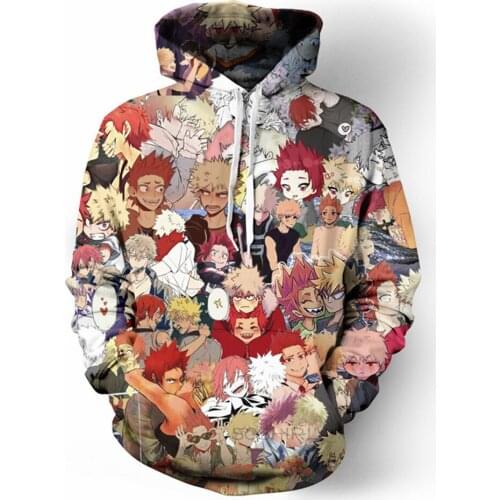 Hot My Hero Academia Men Hoodies Midoriya Lzuku Cartoon Anime Printed Women Sweatshirt All Might Graphic Pullover Manga Tops