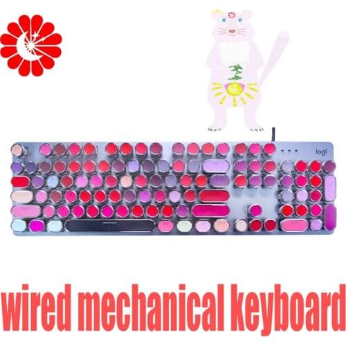 Mechanical keyboard punk retro USB wired 104keys backlit computer notebook mechanical keyboard for PC gamer