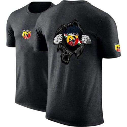 Men 2021 ABARTH Logo Custom Round Neck Punk Comfortable Print Casual Tops Sweatshirts Leisure Short Sleeve T shirts