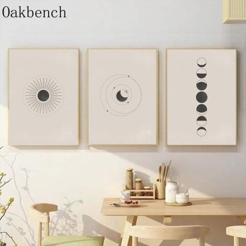 Neutral Canvas Prints Sun Moon Poster Minimalist Painting Abstract Print Nordic Wall Paintings For Living Room Home Decoration