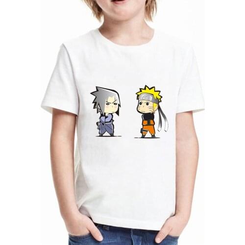 2021 Summer New Japan Anime Naruto Kids T Shirt Boys/girls O-Neck Cartoon Tee Tops Summer Cool Clothes T-shirt Casual Homewear