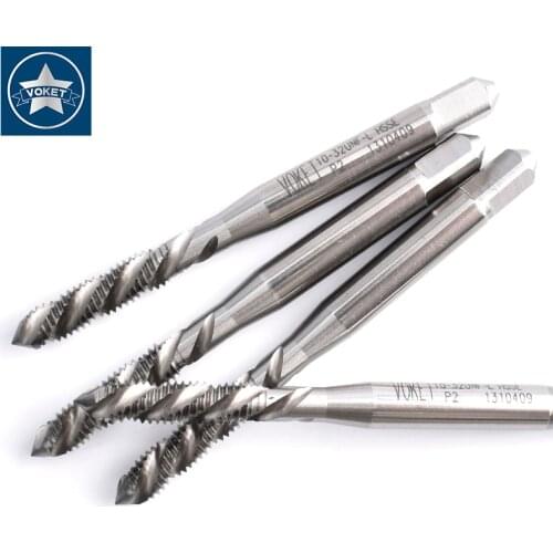 VOKET HSSE Left Hand Fine Thread Spiral Fluted tap UNF 10-32L 1/4-28L 1/4-32L 5/16-24L 3/8-24L 1/2-20L Machine Screw Thread taps