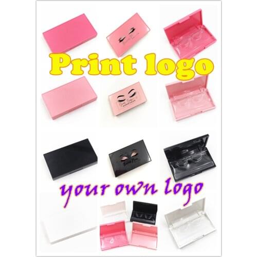 Wholesale Plastic Acrylic Case With Tray 4 color print logo eyelash packaging box Lash Private Label Logo Packing Box Empty Case