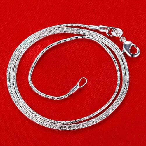 2MM 16-24inches Silver color snake chain necklace fashion unisex jewelry gift cute pretty good quality Factory Outlet